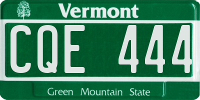 VT license plate CQE444