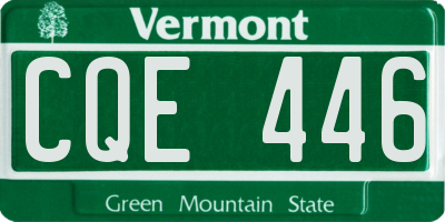 VT license plate CQE446