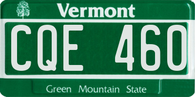 VT license plate CQE460