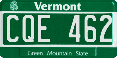 VT license plate CQE462
