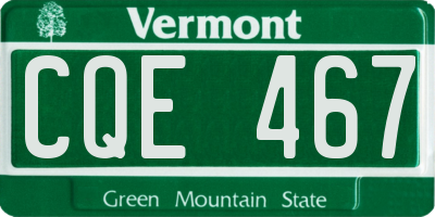 VT license plate CQE467
