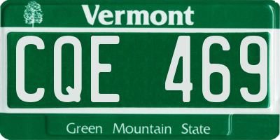 VT license plate CQE469