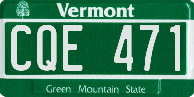 VT license plate CQE471