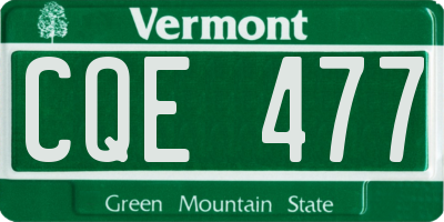 VT license plate CQE477