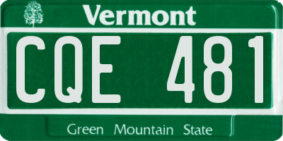 VT license plate CQE481