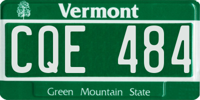 VT license plate CQE484
