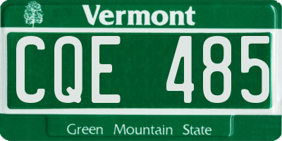VT license plate CQE485
