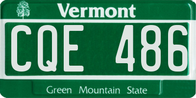 VT license plate CQE486