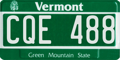 VT license plate CQE488