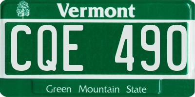 VT license plate CQE490