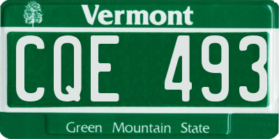 VT license plate CQE493