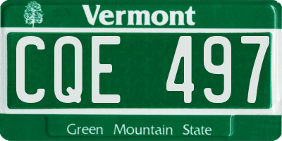 VT license plate CQE497