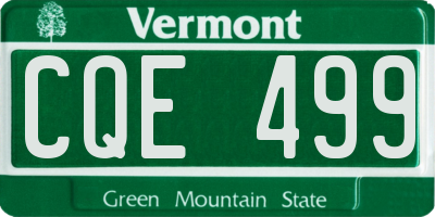 VT license plate CQE499