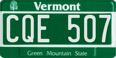 VT license plate CQE507