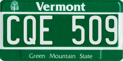 VT license plate CQE509