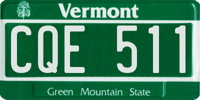 VT license plate CQE511