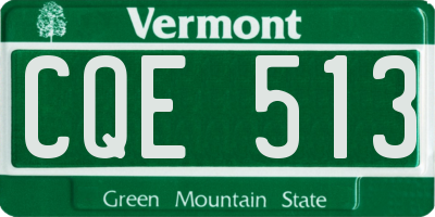 VT license plate CQE513