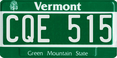 VT license plate CQE515