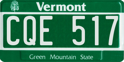 VT license plate CQE517
