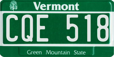 VT license plate CQE518
