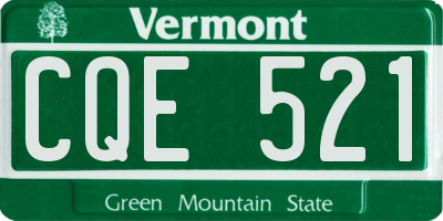 VT license plate CQE521