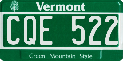 VT license plate CQE522