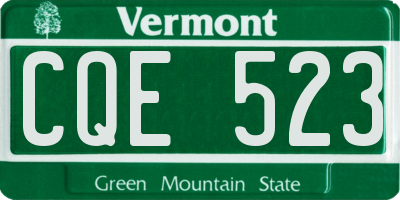 VT license plate CQE523