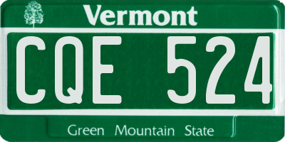 VT license plate CQE524