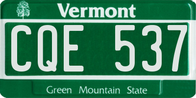 VT license plate CQE537