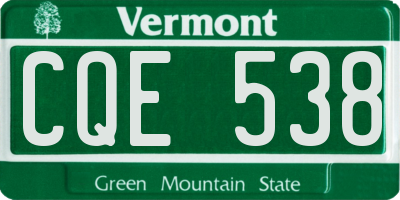 VT license plate CQE538