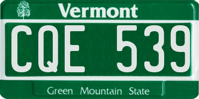 VT license plate CQE539