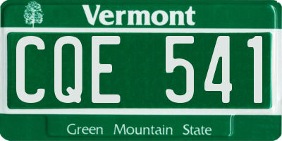 VT license plate CQE541