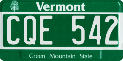 VT license plate CQE542