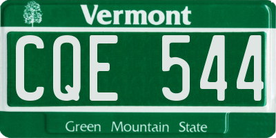 VT license plate CQE544