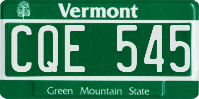 VT license plate CQE545