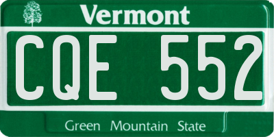 VT license plate CQE552
