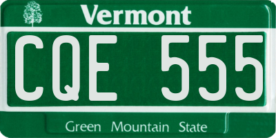VT license plate CQE555