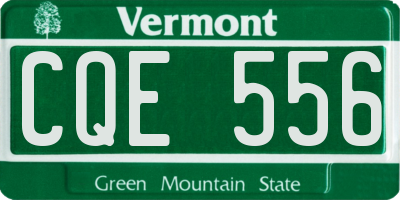 VT license plate CQE556