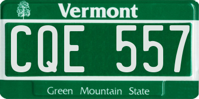 VT license plate CQE557