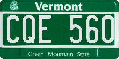 VT license plate CQE560
