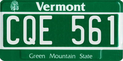 VT license plate CQE561