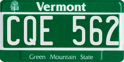 VT license plate CQE562