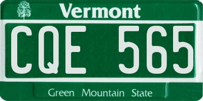 VT license plate CQE565