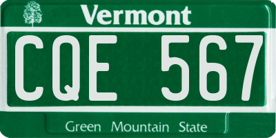 VT license plate CQE567