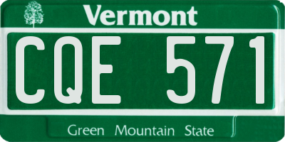 VT license plate CQE571