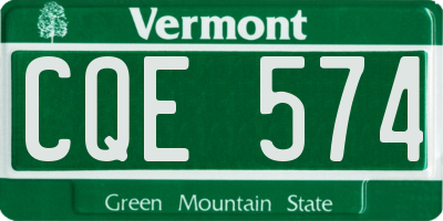 VT license plate CQE574