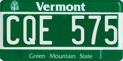 VT license plate CQE575