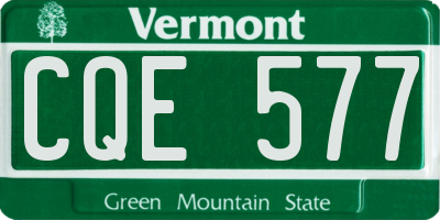 VT license plate CQE577