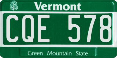 VT license plate CQE578