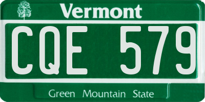VT license plate CQE579